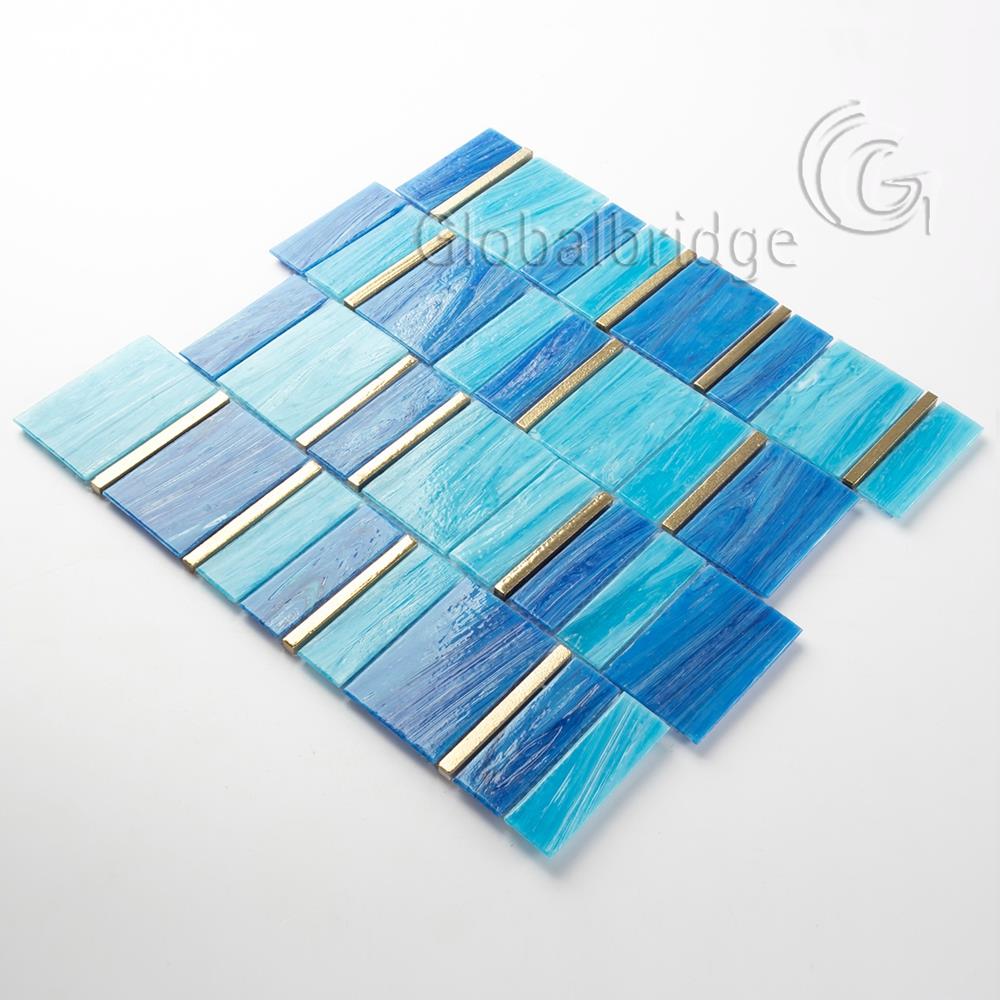 Rectángulo de mosaico de vidrio Backsplash Azulejos de pared