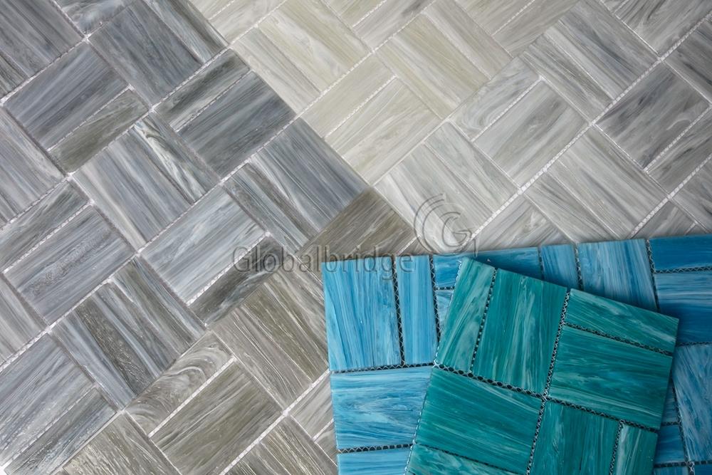 Stream rectángulo vidrio mosaico azulejos de la cocina