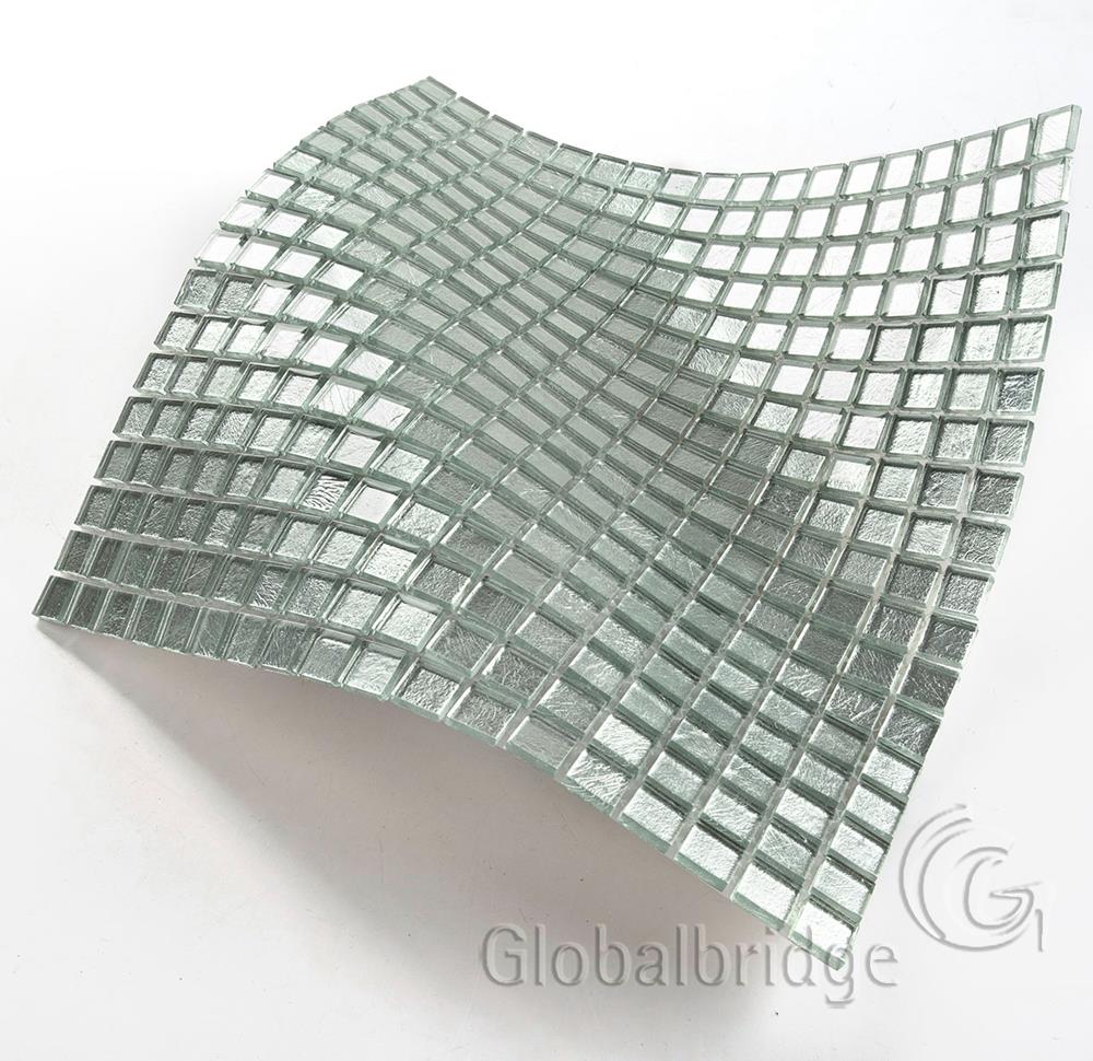 Decoración innovadora para el hogar, azulejos de mosaico de vidrio de aluminio