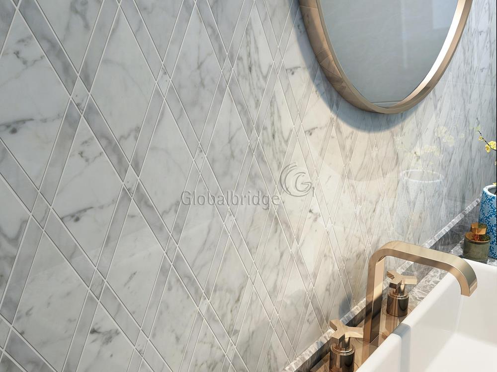 Wholesale marble floor tiles Design Bathroom Wall Tile Marble Stone Mosaic Tile