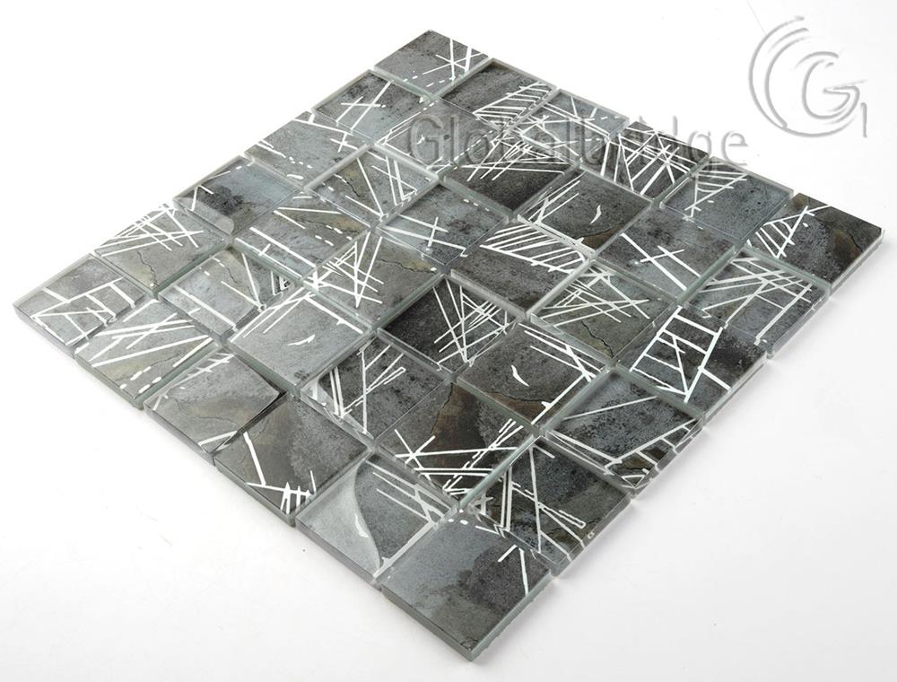 Mosaico de mosaico de vidrio como mosaico de pared de sala de estar de concreto