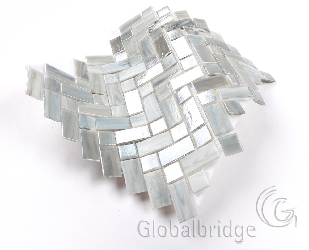 Azulejos de vidrio de mosaico de mezcla irregular de vidrio de ágata azulejos de baño de mosaico