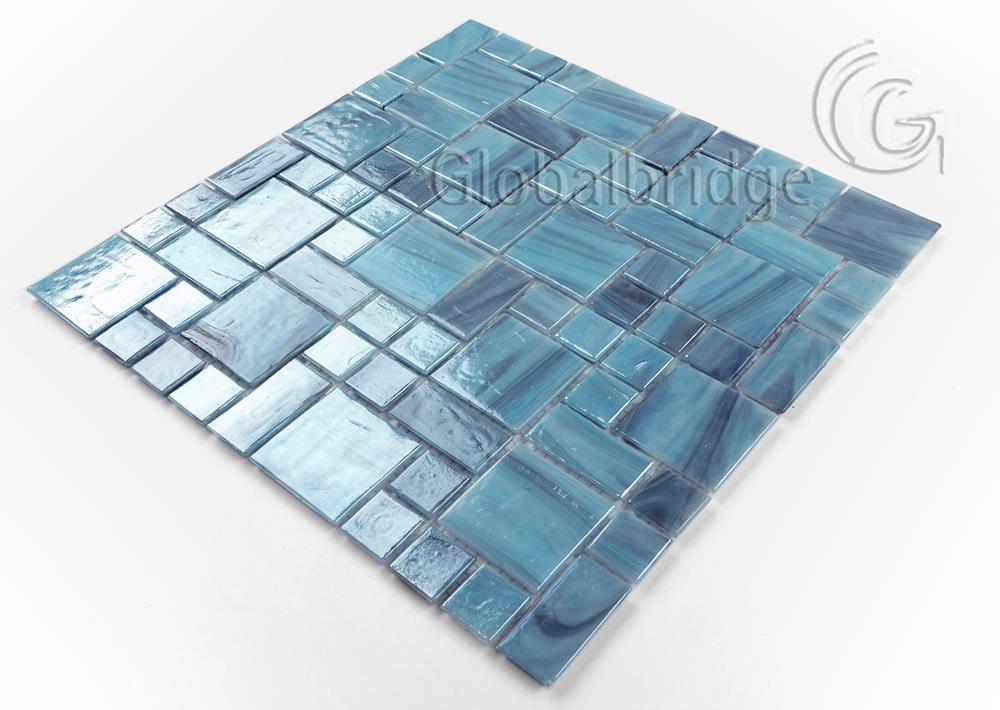 Vidrio de ágata mosaico de piso de mezcla irregular mosaico de vidrio azulejos decorativos