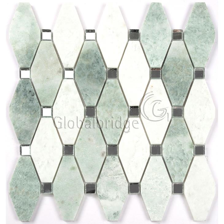 Mosaico de azulejos de mosaico de piedra de mezcla de vidrio