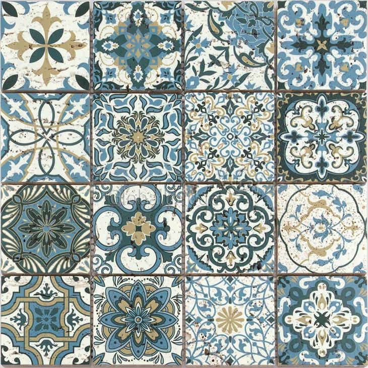 Salpicaduras de azulejos de mosaico de mármol
