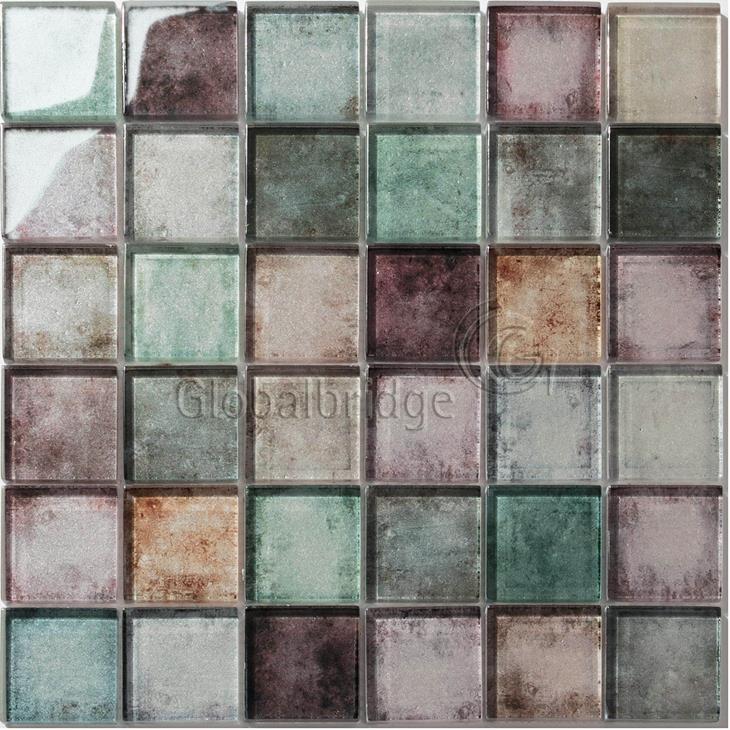 Azulejo de pared de mosaico de vidrio de reciclaje único