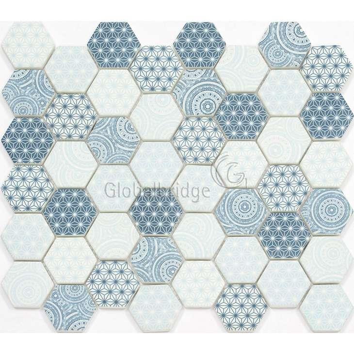 Azulejos de mosaico de pared de baño de vidrio en polvo